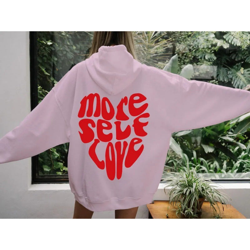 Kvinne oversized hettegenser med kreativ hjerte design Skjora