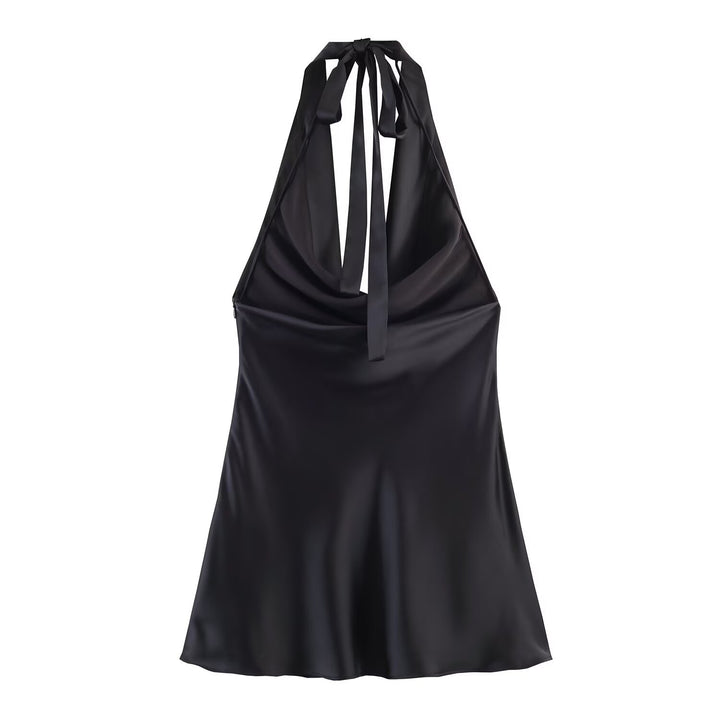 Damer Chic Haltertop i høyverdig satin Skjora