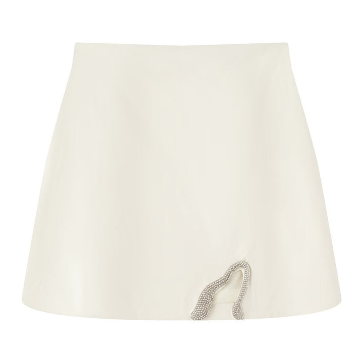 Dame Crop-Top og Mini-Rock Sett med dekorativ detalj Skjora