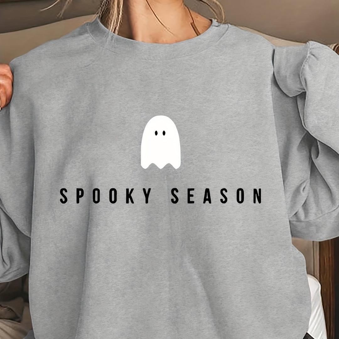 Damer sweatshirt med morsomt spøkelsemotiv og vid kutt Skjora
