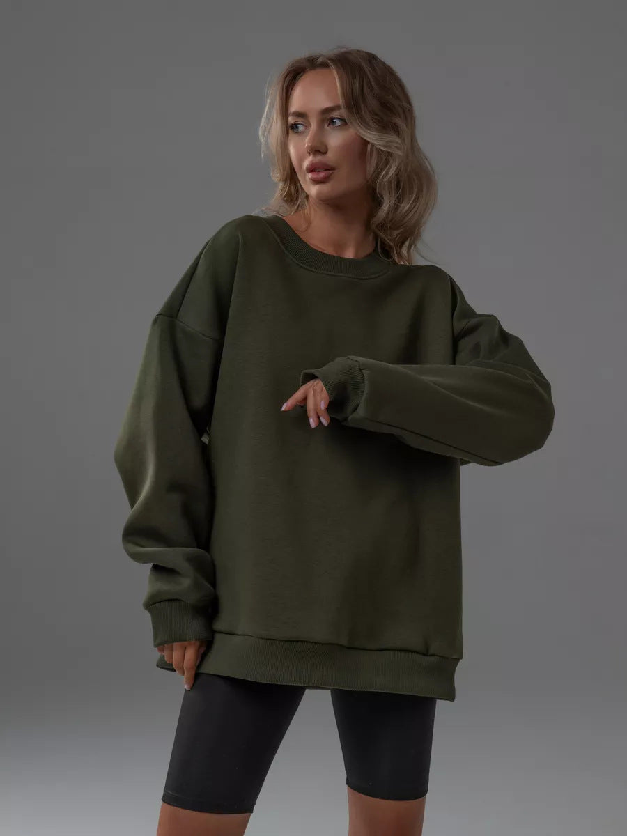 Damens casual sweatshirt med brede skuldre og myk foring Skjora