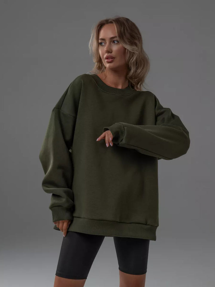 Damens casual sweatshirt med brede skuldre og myk foring Skjora