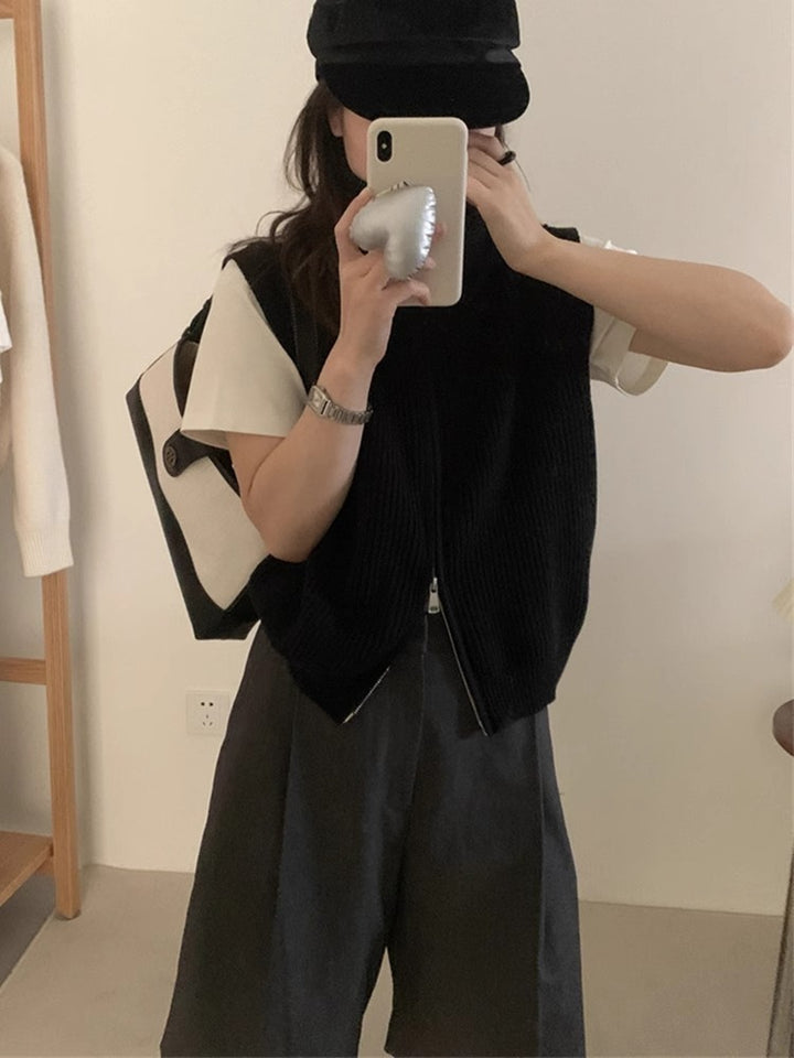 Damer Strikket Vest Skjora