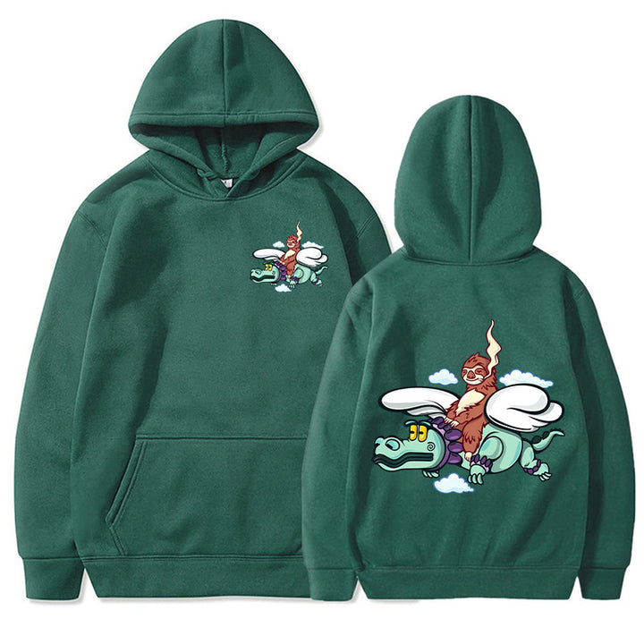 Dame hoodie med kreativt grafisk design og høy kvalitet interiør Skjora