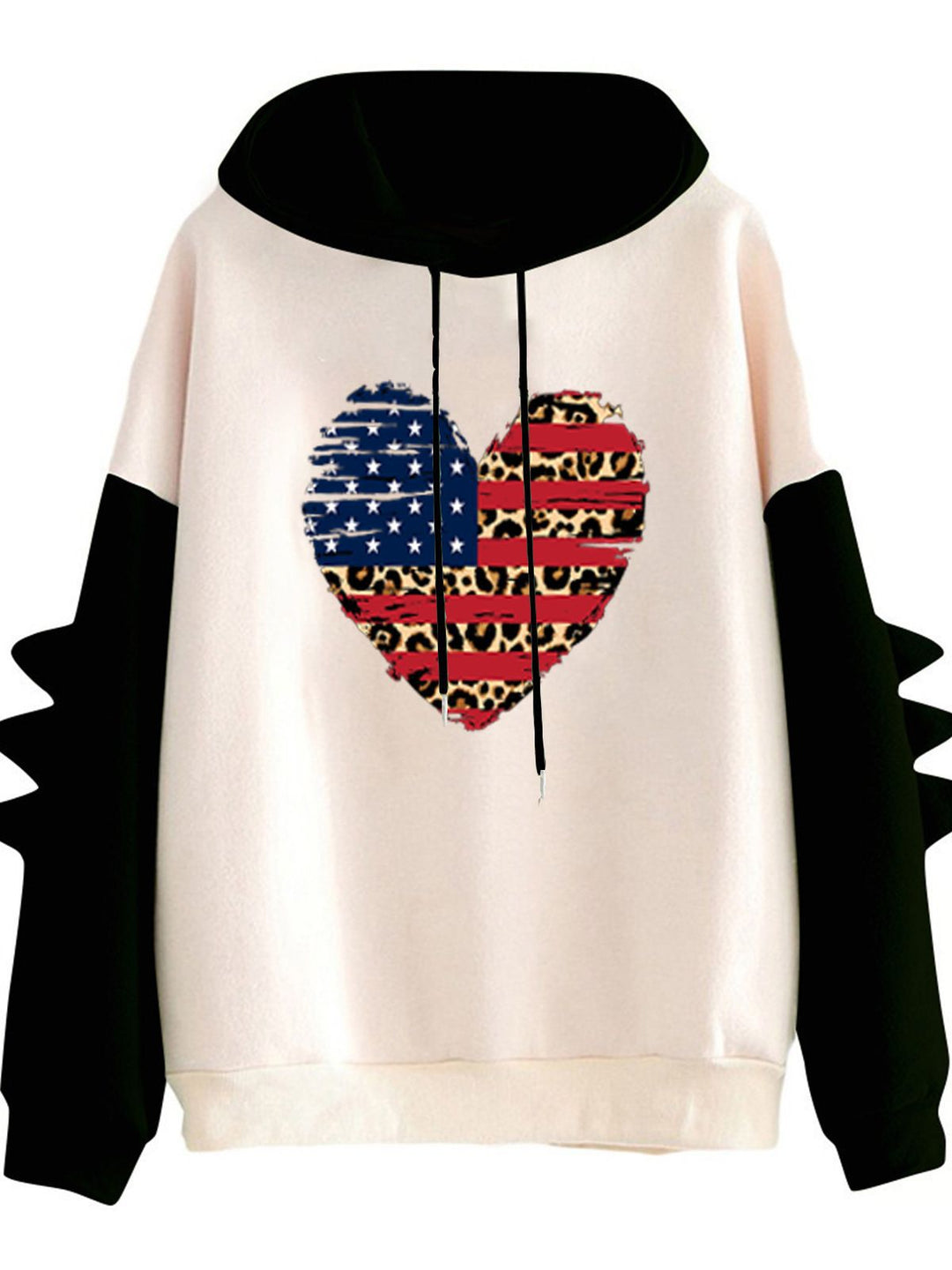 Kvinnes hoodie med unikt hjerte design og trendy detaljer Skjora