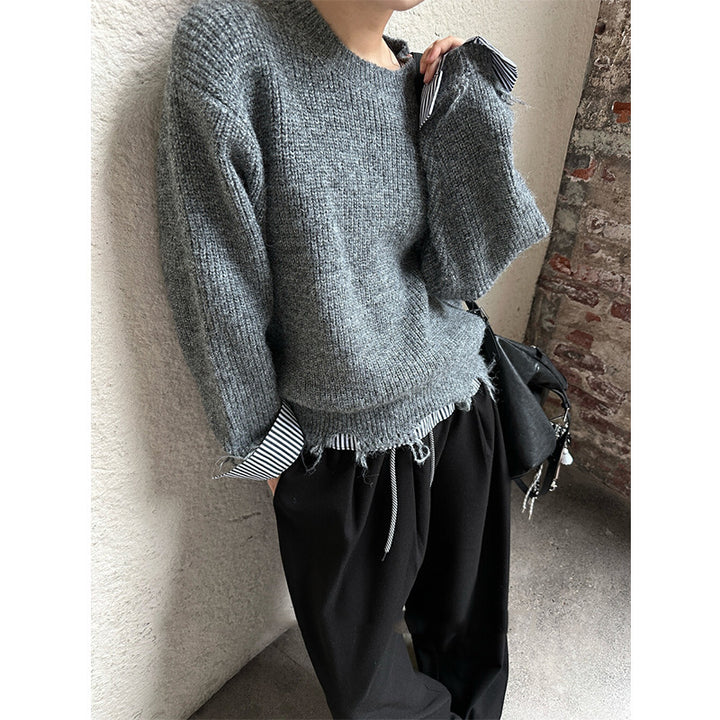 Dame avslappet genser med trendy frynse-design og komfortabel passform Skjora