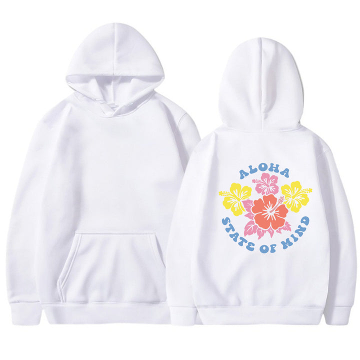 Kvinners hettegenser med blomster aloha design og komfortabel passform Skjora