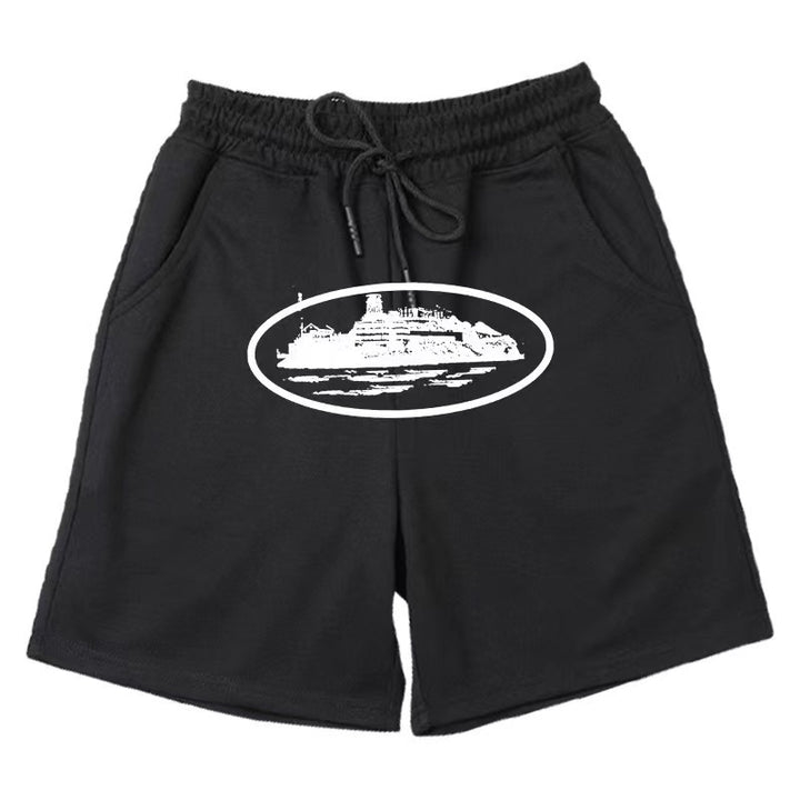 Kvinnors bekväma sweatshorts med elastisk midja och sidofickor Skjora