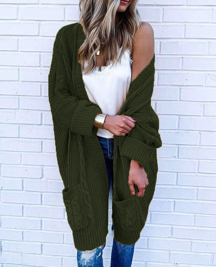 Dames cardigan i kabelstrikkdesign Skjora
