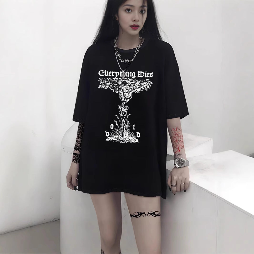 Damer Oversized T-skjorte med dekorativt sløyfemotiv Skjora