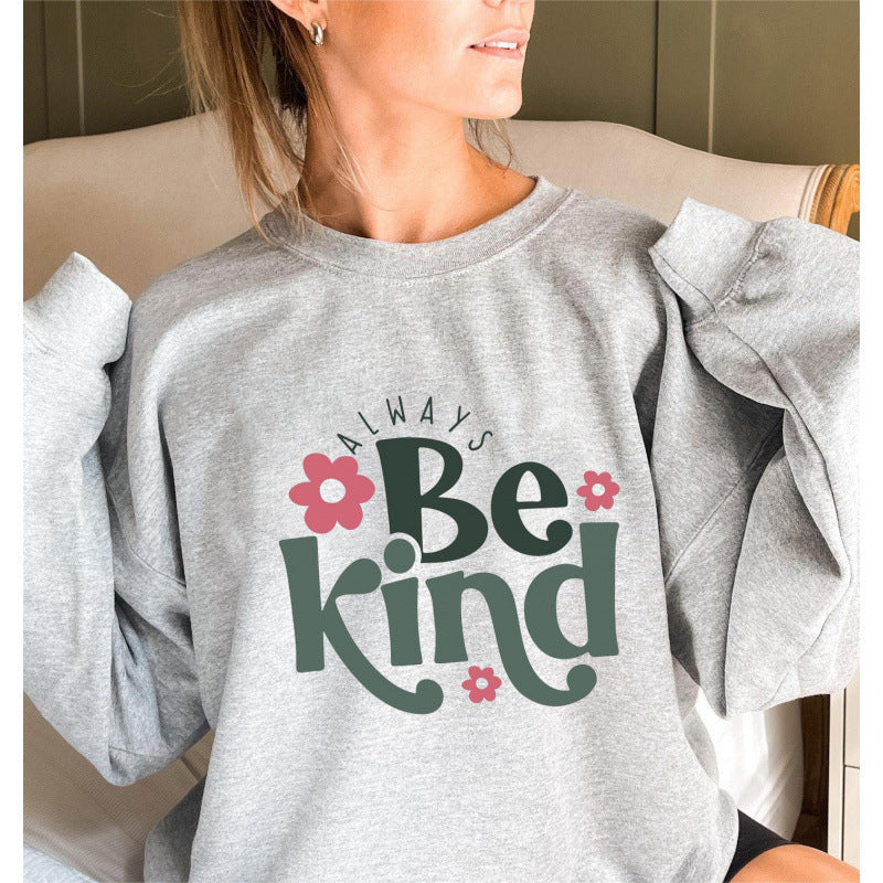 Dame sweatshirt med motiverende budskap og trendy puffermdesign Skjora