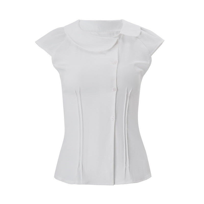 Dame bluse skjorte med elegant krage og tettsittende snitt Skjora