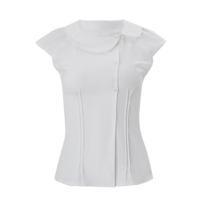 Dame bluse skjorte med elegant krage og tettsittende snitt Skjora
