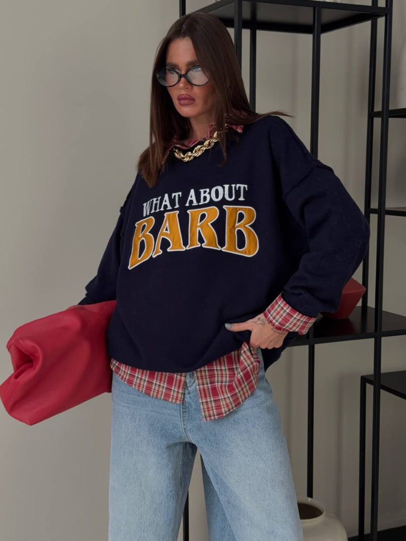 Kvinne sweatshirt med kreativ tekst og avslappet passform Skjora