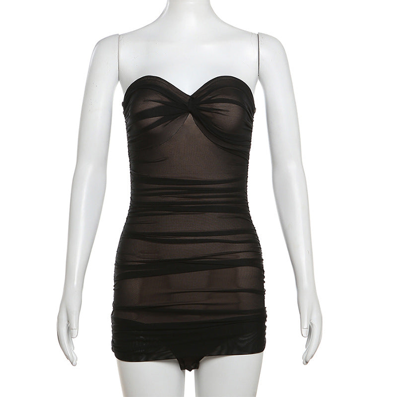 Dame bandeau-bikini med raffinert drapering og figurskapende design Skjora