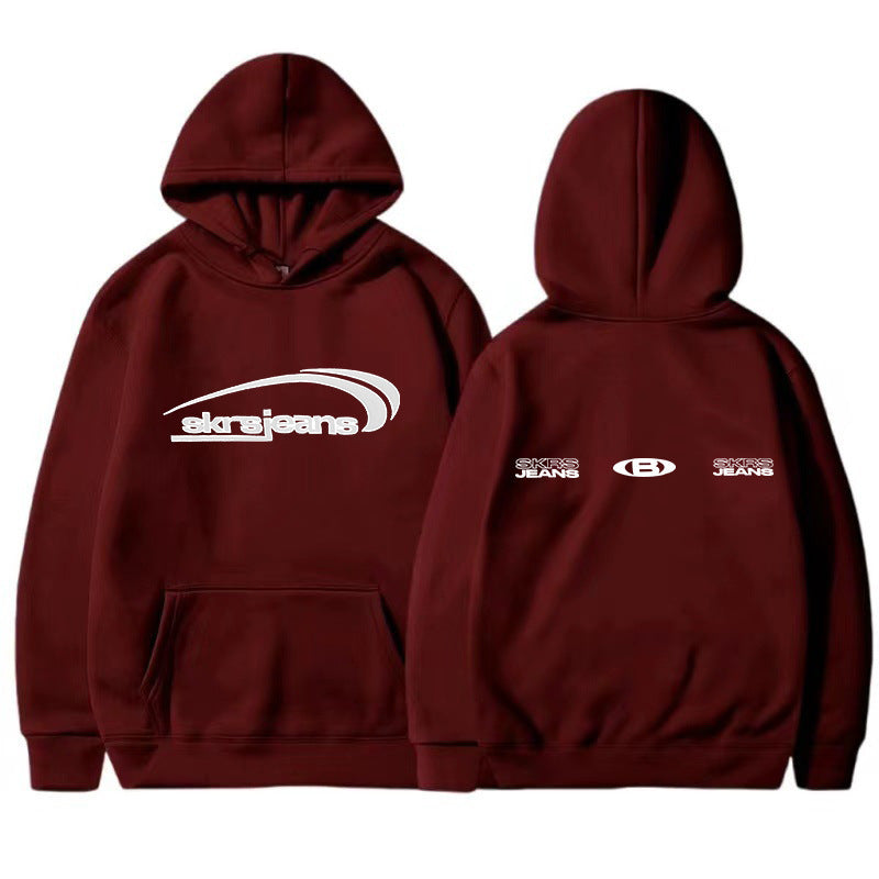Women's hoodie with modern logo design and practical kangaroo pockets Skjora