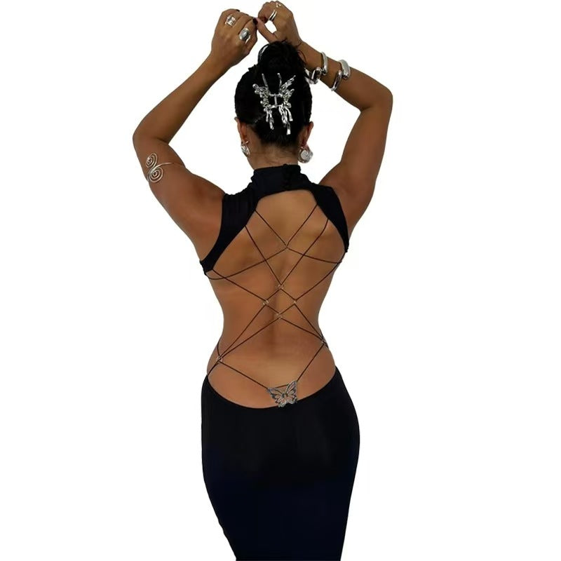 Damer Figurtilpasset Maxikjole med elegante Cut-Out-detaljer Skjora