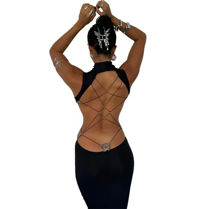 Damer Figurtilpasset Maxikjole med elegante Cut-Out-detaljer Skjora