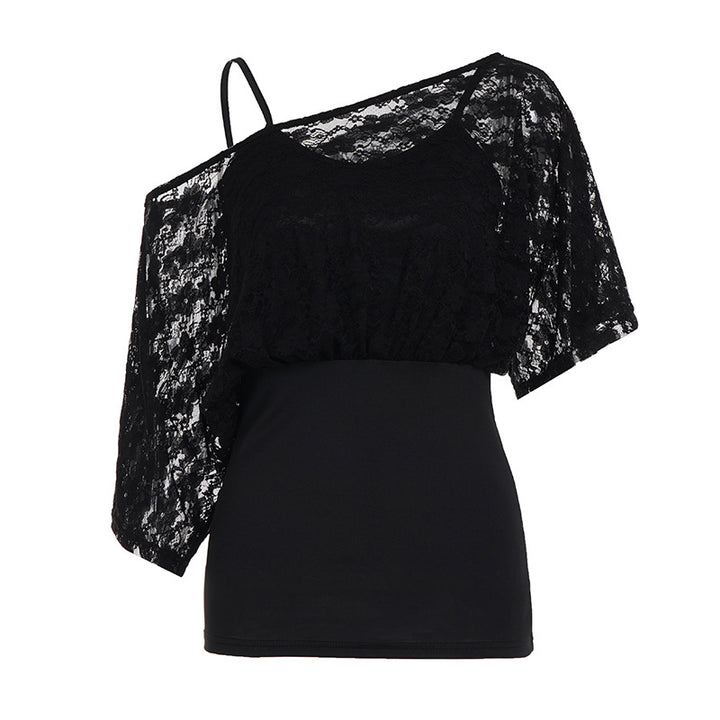 Dame elegant spissbluse med inntilt snitt og voluminøse ermer Skjora