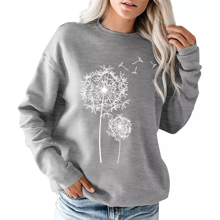 Kvinne sweatshirts med elegant løvetannmotiv Skjora
