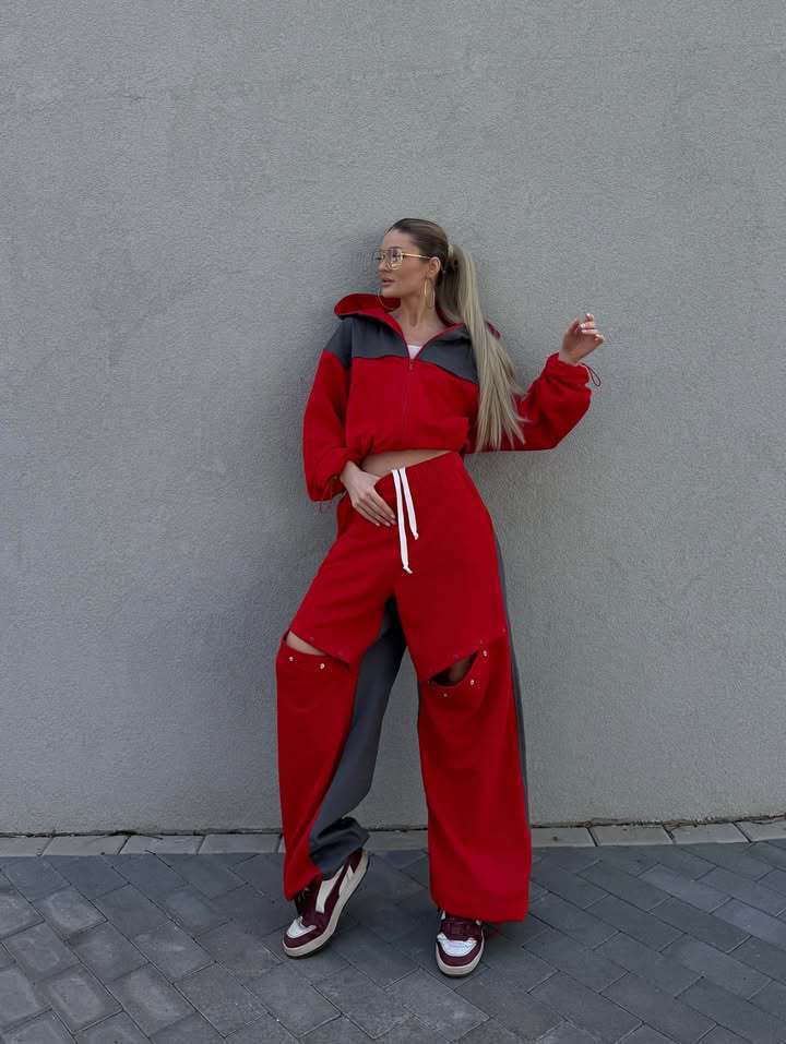 Women's sporty outfit with trendy color contrast Skjora