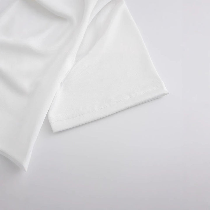 Dame Crop-T-skjorte med kreativ fritidsdesign Skjora