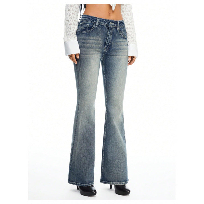 Dame Bootcut Jeans med dekorerte lommer Skjora