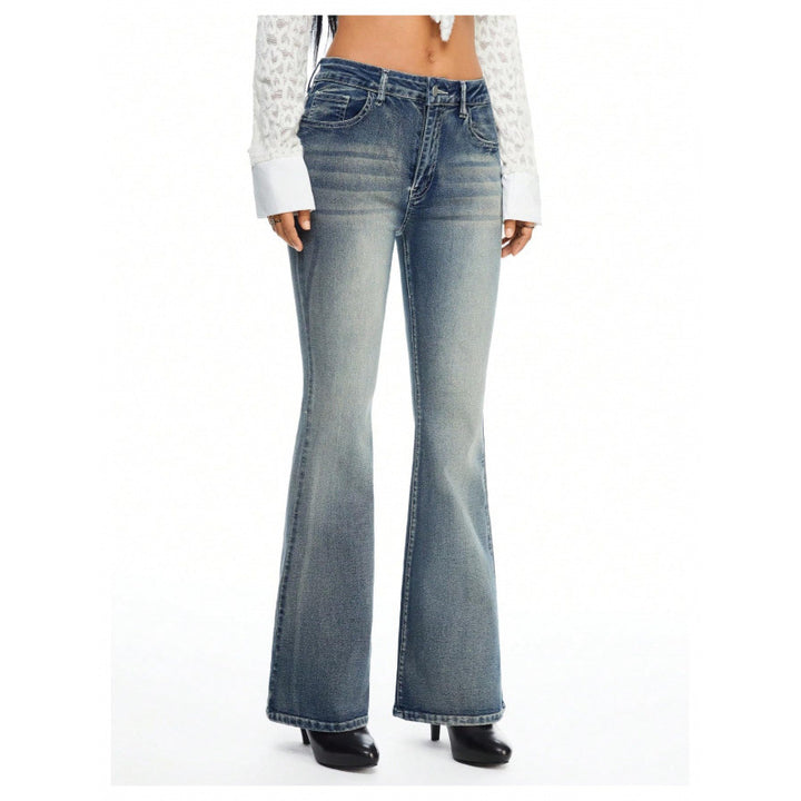 Dame Bootcut Jeans med dekorerte lommer Skjora