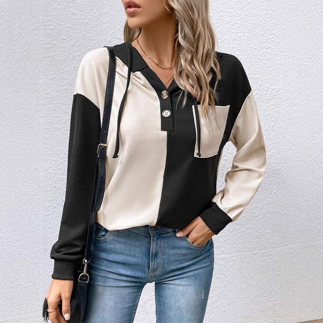 Dame casual hettegenserbluse med kontrastfarger Skjora