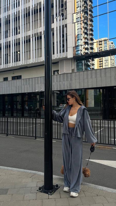 Dame Casual Joggingdress Sett med Løs Passform Topp og Behagelige Bukser