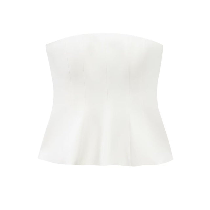 Dame Bustier-overdel med figurskapende snitt og elegant plissé Skjora