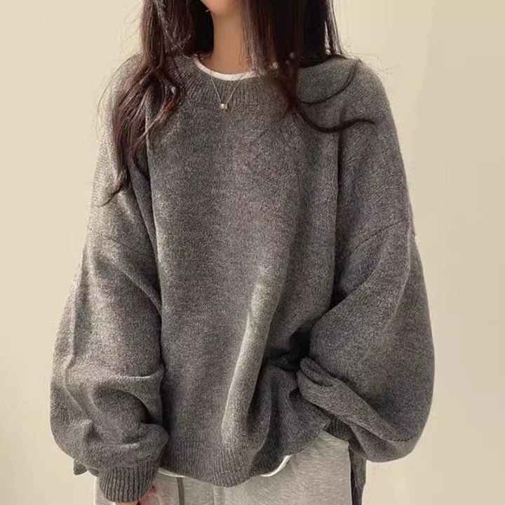 Dame oversized strikkegenser med brede ermer og avslappet snitt Skjora