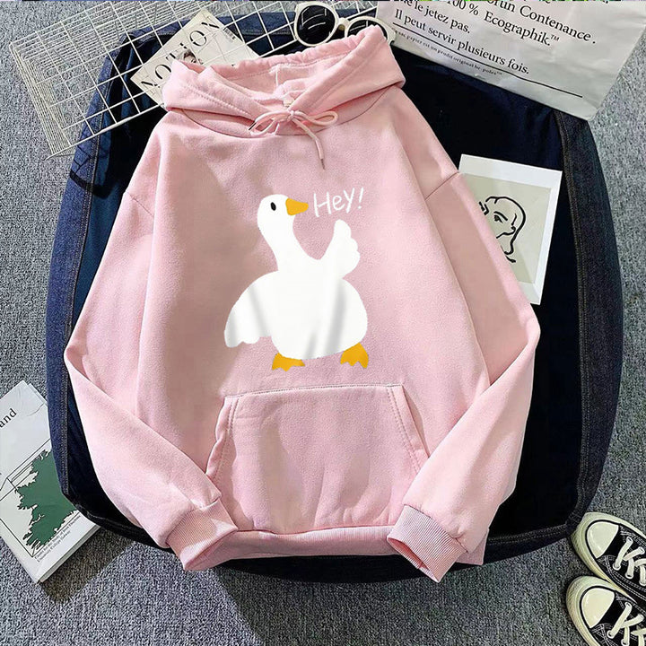 Damen Kapuzenpullover mit verspieltem Entenmotiv Skjora