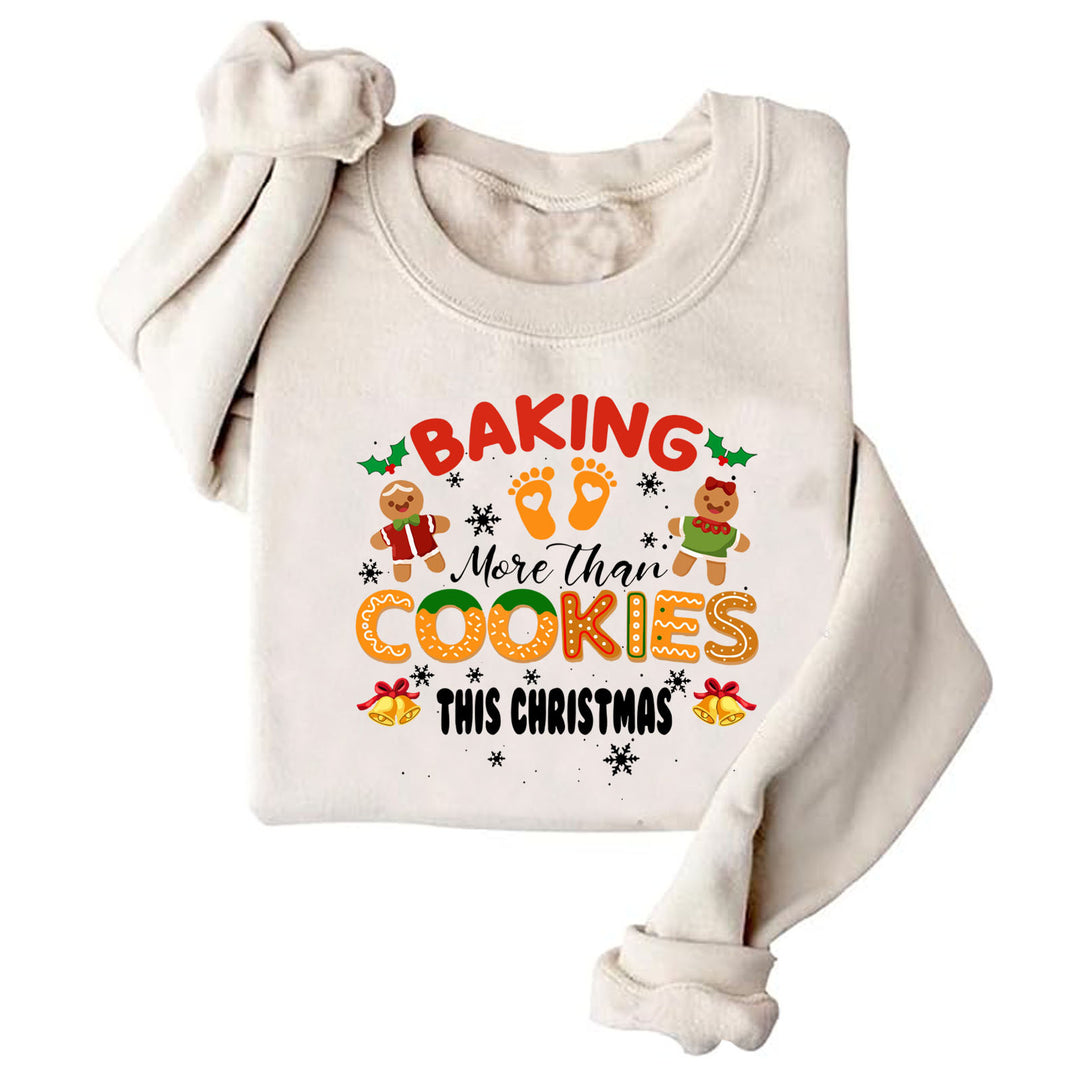 Damesweatshirt med myk fleecefóring og munter juletrykk Skjora