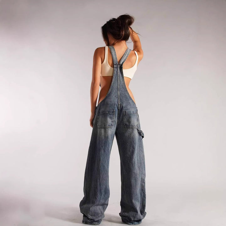 Damer avslappet denim salopp bukse med oversized snitt og praktiske lommer Skjora