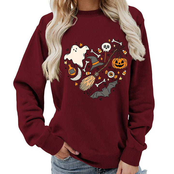 Dame Halloween Sweatshirt med Kreativ Design Skjora