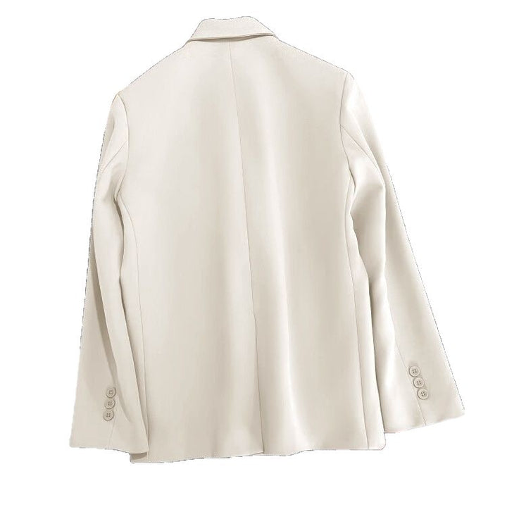 Damer elegant, tettsittende dobbelspent blazer med kreativ snitt Skjora