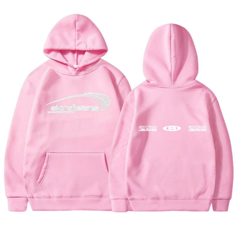 Women's hoodie with modern logo design and practical kangaroo pockets Skjora