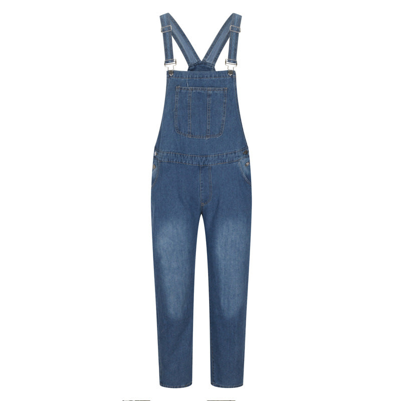 Herrenes denim-selebukse i avslappet stil med justerbare stropper Skjora