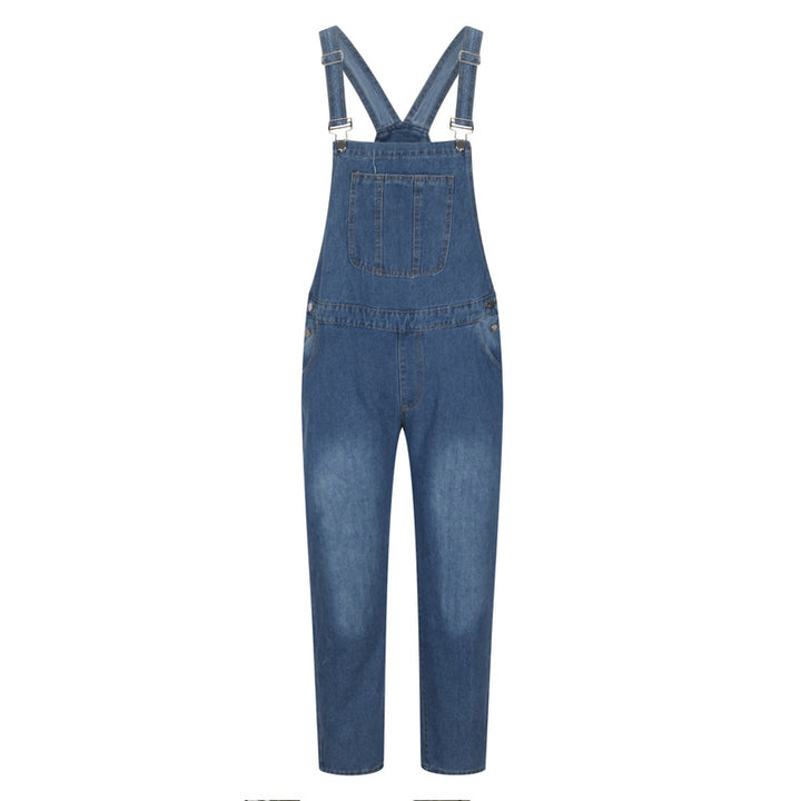 Herrenes denim-selebukse i avslappet stil med justerbare stropper Skjora