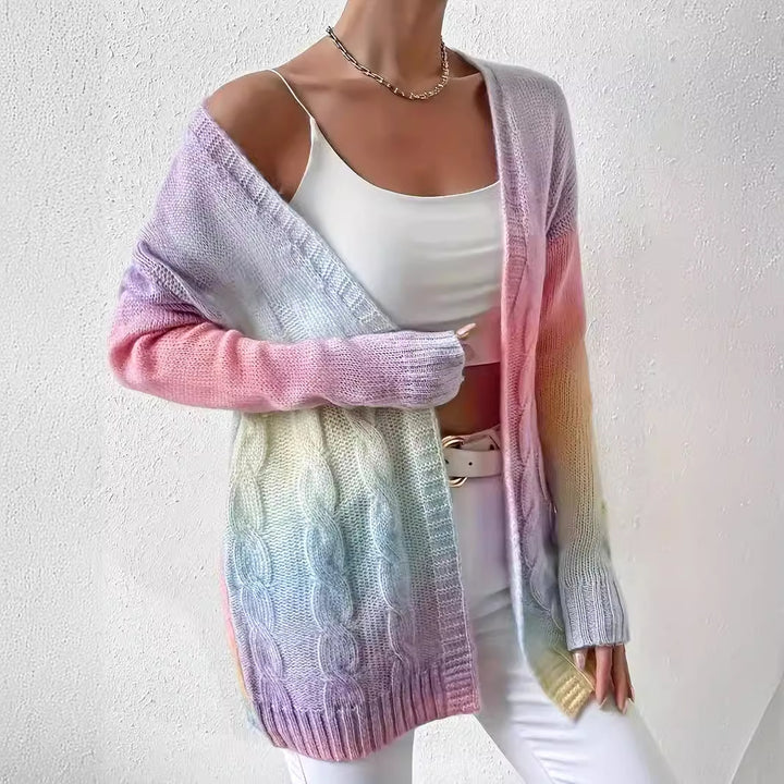 Kvinnens cardigan i moderne gradientfarger Skjora
