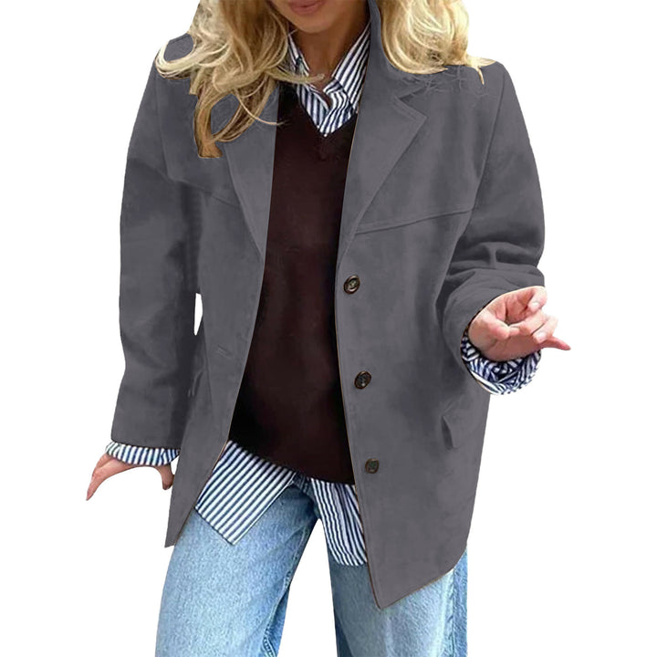 Kvinnegens elegant oversized blazer laget av semsket imitasjon Skjora