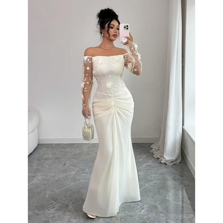 Dame bryllupskjole med elegante broderier Skjora