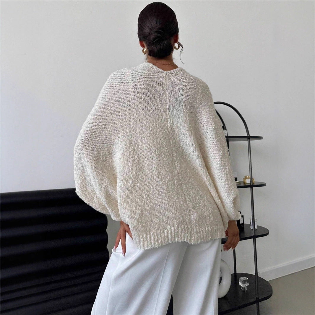 Dame Kimono Jakke med Bred Cut og Uformell Eleganse Skjora