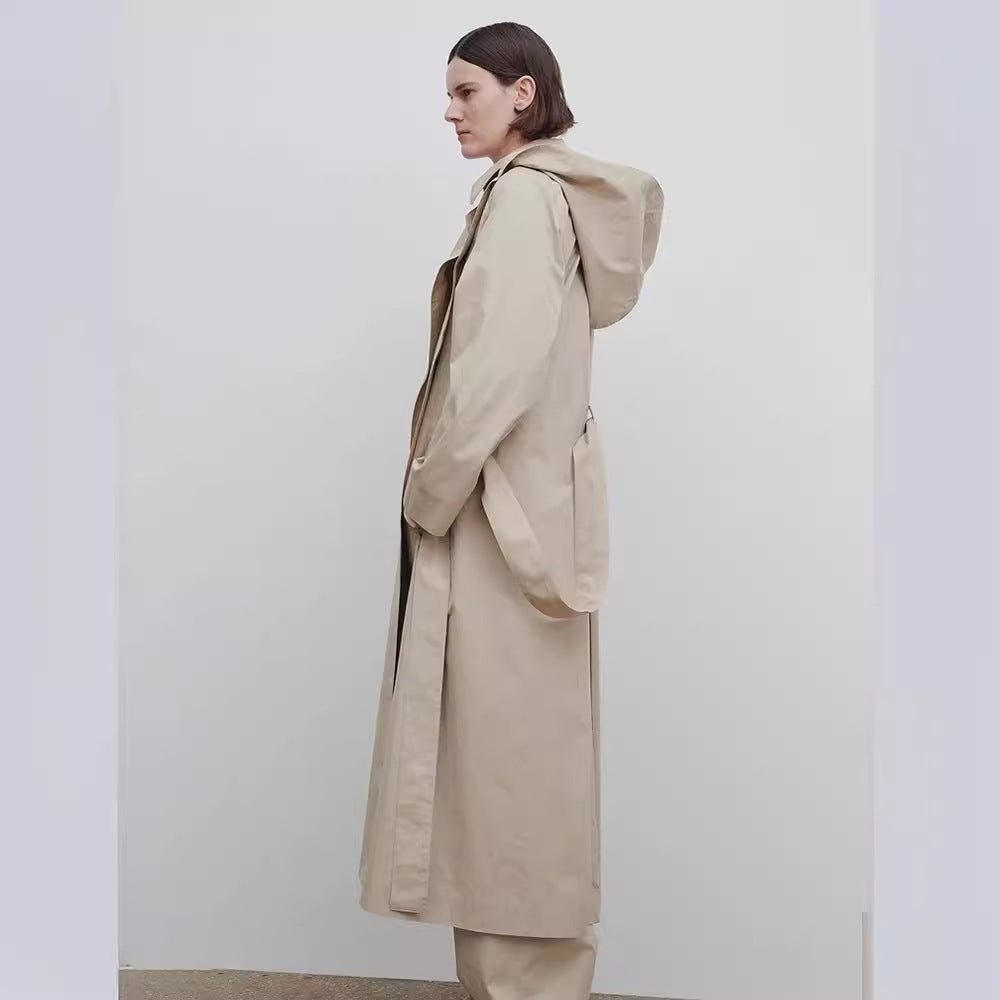 Dame Lang Oversize-Trenchcoat med bred krage Skjora