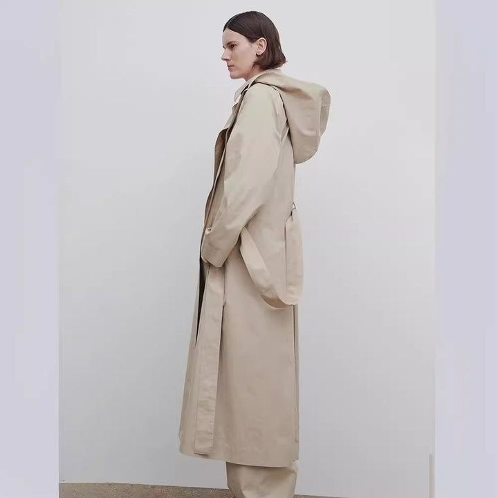 Dame Lang Oversize-Trenchcoat med bred krage Skjora