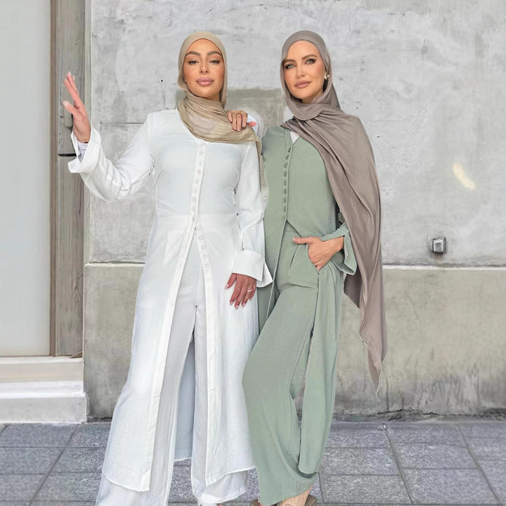 Dame jumpsuit med elegant knappedesign og vide ben Skjora