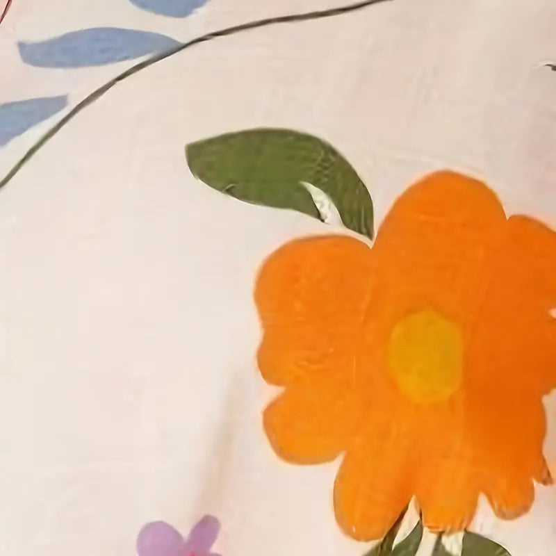 Dame bluse sett med blomstermønster og elastisk liv Skjora