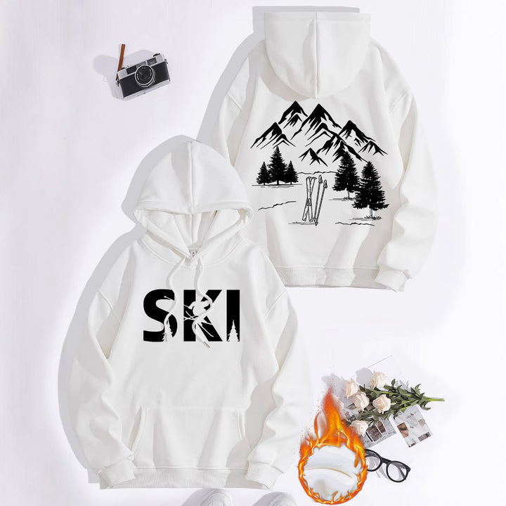 Dame hettegenser med kunstnerisk ski-design og komfortabel passform Skjora