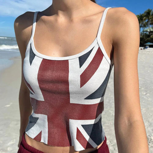 Dame Crop-Top med britisk motiv Skjora